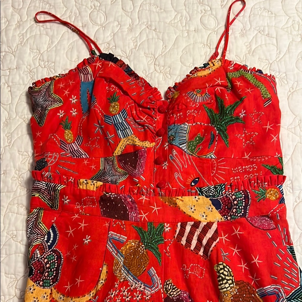 Farm Rio red carnival jumpsuit